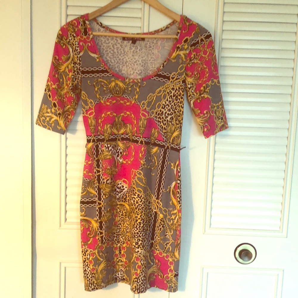 Chain pattern bodycon dress